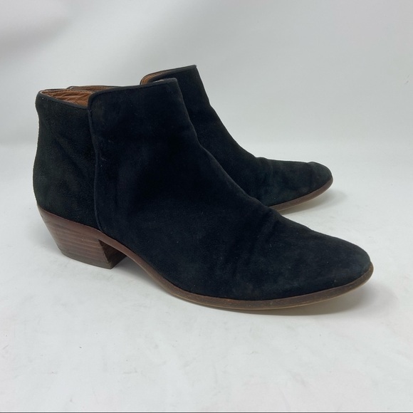 SAM EDELMAN Petty Black Suede Ankle Booties - Picture 1 of 14